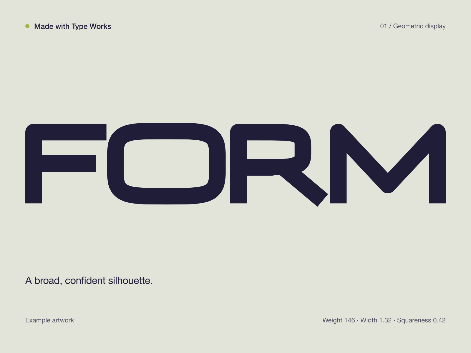 FORM wordmark with broad geometric letterforms.