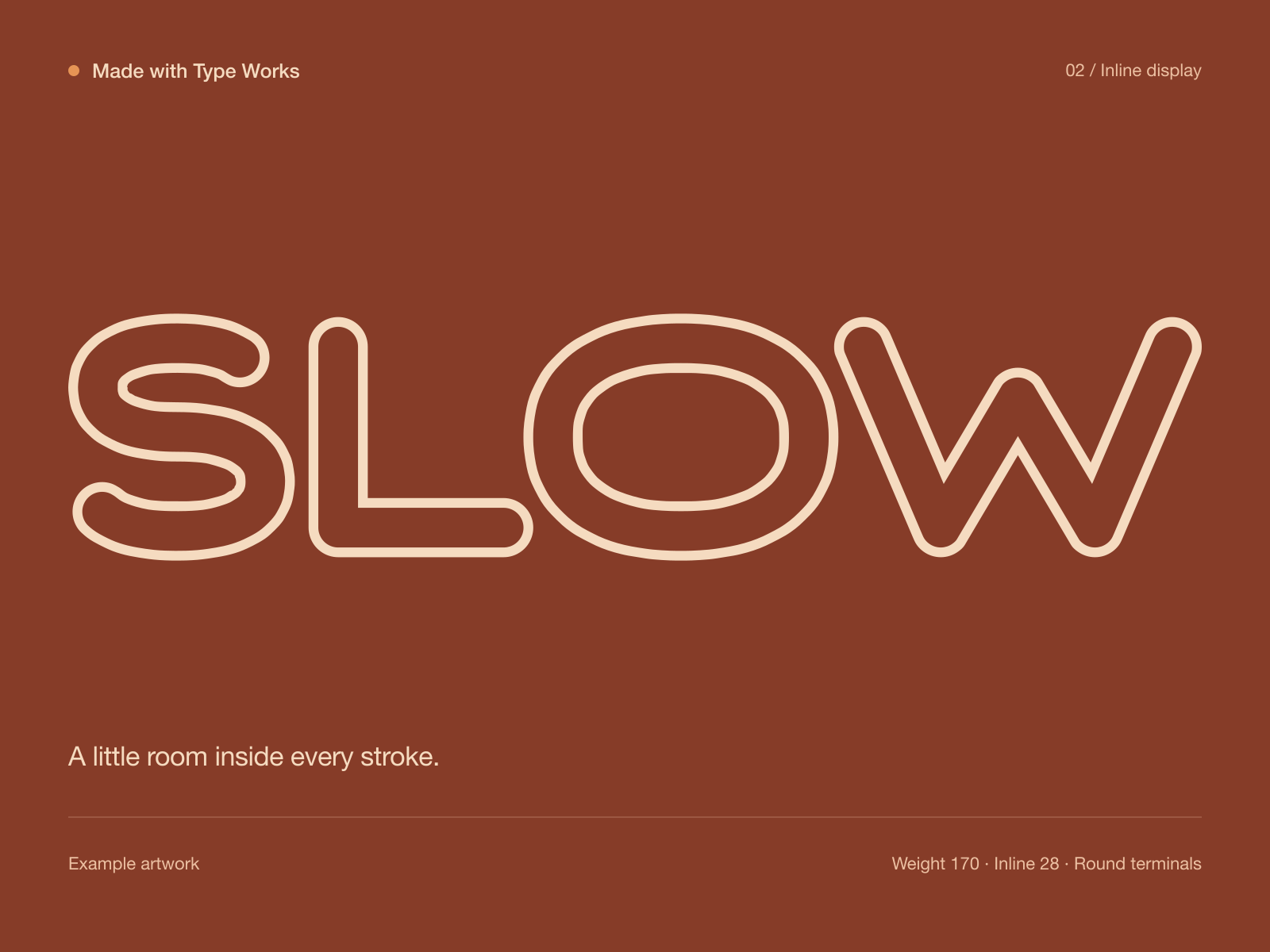 SLOW wordmark with rounded inline letterforms.